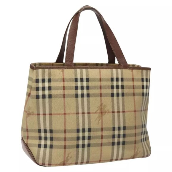 BURBERRY Nova Check Hand Bag PVC Beige - Picture 1 of 16
